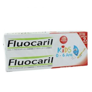 Fluocaril Kids Dentifrice 0-6 Ans Gel Fraise 2X50Ml