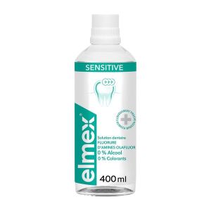 ELMEX SENSITIVE SOLUTION DENTAIRE Solution dentaire au fluorure d'amines Olafluor, fl 400 ml