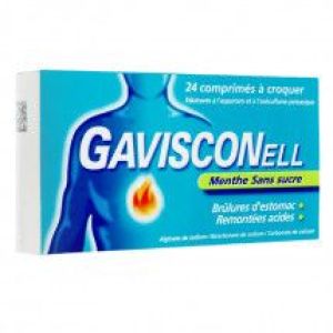 Gavisconell Sans Sucre Menthe Comprime A Croquer Edulcore A L'Aspartam Et A L'Acesulfame Potassique B/24