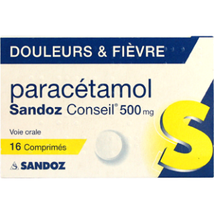 PARACETAMOL SANDOZ CONSEIL 500 MG COMPRIME B/16