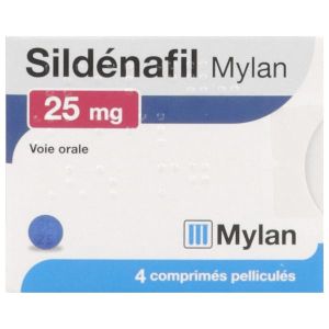 MYLAN SILDENAFIL 25 MG BOITE DE 4 COMPRIMES