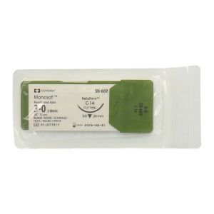 Monosof Sn669 C14 Noir 2 3/0 75 Triangulaire 3/8 24Mm Aiguille 1