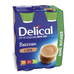 DELICAL BOISSON HP HC EDULCOREE MAX 300 Denrée alimentaire destinée à des fins médicales spéciales, saveur café, 300 ml x 4