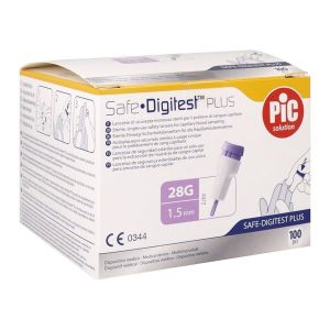 SAFE DIGITEST PLUS PIC SOLUTION Autopiqueur jetable à usage unique pour prélèvement sanguin, bt 100