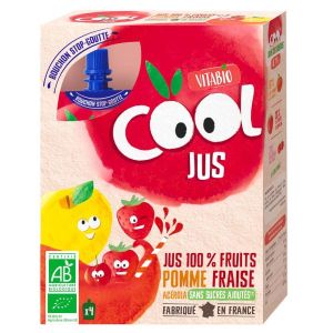 Vitabio Cool jus Pomme de France fraise acÃ©rola BIO - 4 x 105 ml