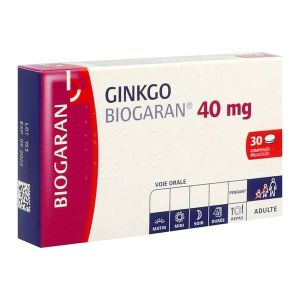 GINKGO BIOGARAN 40 mg comprimé pelliculé B/30
