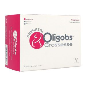 OLIGOBS GROSSESSE Comprimé + capsule, complément alimentaire avec vitamines, minéraux et oméga 3, bt 180 (90 + 90)