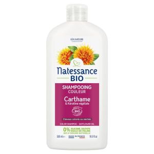 Natessance Shampoing couleur Carthame Bio et Kératine végétale - 500 ml