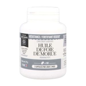DAYANG CAPSULE HUILE DE FOIE DE MORUE FORTIFIANT GENERAL Capsule, complément alimentaire fortifiant à l'huile de foie de morue, pilulier 180