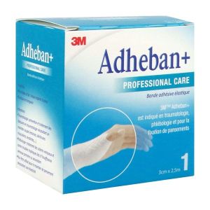 ADHEBAN PLUS Bande de contention adhésive, élastique, hypoallergénique, sans latex, 3 cm x 2,5 m (ref. 2987A), unité