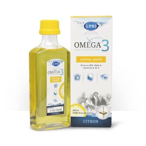 Lysi Omega 3 Capital santé Huile de foie de Morue liquide aromatisé Citron - flacon 240 ml