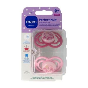 MAM SUC PERFECT NUIT 6+ SILICONE SUCETTE BOITE 2