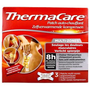 THERMACARE Patch chauffant adhésif, antidouleur, multizone, bt 3