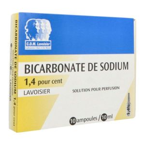 BICARBONATE DE SODIUM LAVOISIER Solution pour perfusion 1,4 %, boîte 10 ampoules 10 ml