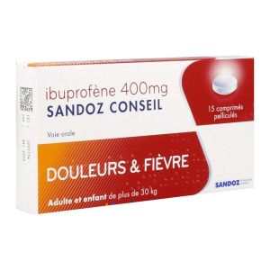 Ibuprofene Sandoz Conseil 400 Mg Comprime Pellicule B/15