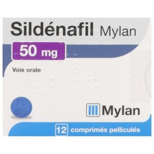 MYLAN SILDENAFIL 50 MG BOITE DE 12 COMPRIMES
