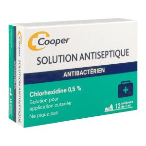 COOPER CHLORHEXIDINE Solution antiseptique de chlorhexidine à 0,5 %, unidose, bt 12