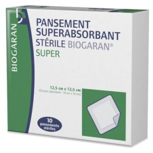 Biogaran Conseil Pansement Super Absorbant Sterile Super 12,5 Cm X 12,5 Cm Boite 10