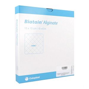 Biatain® Alginate/ Seasorb - Boîte de 10 pansements à base d'alginate et CMC - 15 x 15 cm Référence: 037152