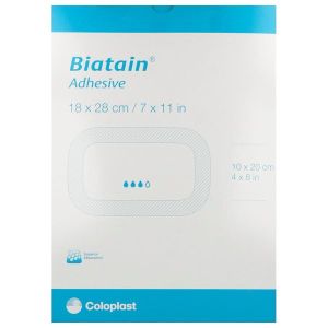 BIATAIN ADHESIVE Pansement hydrocellulaire absorbant à bord adhésif, stérile, 28 cm x 18 cm (ref. 334261), bt 10