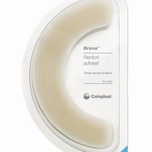 Brava® support plus - Boîte de 20 supports plus forme large - solution contre le décollement du protecteur cutané - renforce l'adhésivité de l'apparei