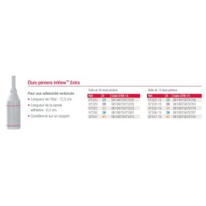 INVIEW EXTRA ETUI PENIEN EXTENSIBLE AUTOADHESIF ANALLERGIQUE REF.97325-15 25 MM