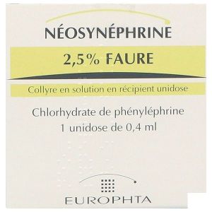 Neosynephrine 2,5 % Faure Collyre En Solution En Recipient Unidose 1 Recipient(S) Unidose(S) Polyethylene Basse Densite (Pebd) De 0,4 Ml