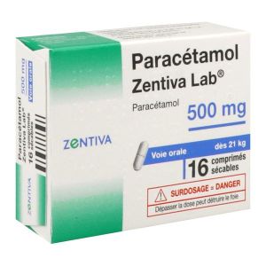 PARACETAMOL ZENTIVA LAB Comprimé sécable 500 mg, boîte 16