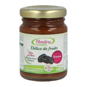 FIBRELINE PUREE DE FRUITS Aliment destiné à une alimentation particulière, pruneaux, pot 100 g