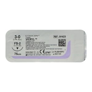 VICRYL 1 19MM 3/8 TRI JV0495