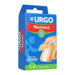 URGO RESISTANT Pansement bande à découper, support tissu élastique, 1 m x 6 cm, unité