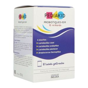 PEDIAKID PROBIOTIQUES 10 MILLIARDS Sachet, complément alimentaire aux ferments lactiques, fibres d'inuline et zinc, bt 10