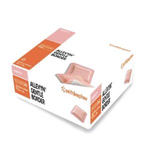 ALLEVYN GENTLE BORDER Pansement hydrocellulaire à bords adhésifs, stérile, très absorbant, 17,5 cm x 17,5 cm, bt 10