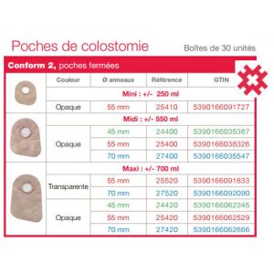 Conform 2 Poche Fermee Mini Opaque Anneau 24410 55 Mm 30