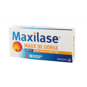 Maxilase Maux De Gorge Alpha-Amylase 3000 U. Ceip Comprime Enrobe B/30