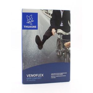 Venoflex City Confort Fil D'Ecosse Classe 2 Pieds Fermes Chaussette Noir Normal T4 2