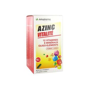 ARKO AZINC FORME ET VITALITE DES 15 ANS FLACON DE 120 GELULES