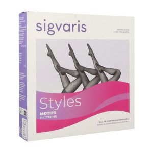 Sigvaris Styles Plumetis Bas Auto-Fixants Femme Classe 2 Boite Noir Medium Long 2