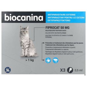 Fiprocat 50Mg Solution Spot-On Pour Chats Pipette 0,5 Ml 3