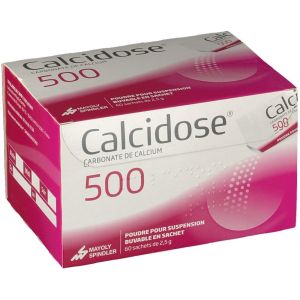 Calcidose 500 (Carbonate De Calcium) Poudre Pour Suspension Buvable En Sachets B/60
