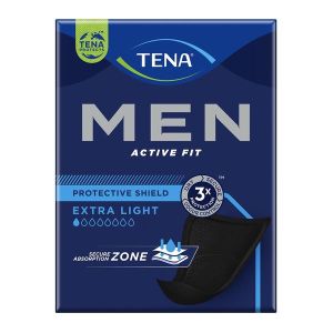 TENA MEN EXTRA LIGHT Protection absorbante anatomique, extrafine, adhésive, pour homme, bt 14