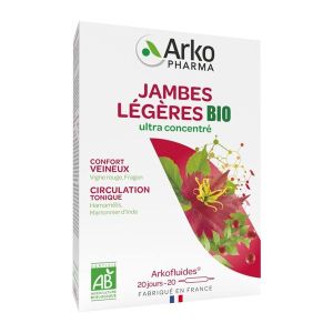 ARKOFLUIDES JAMBES LEGERES Ampoule, complément alimentaire à base de plantes, bt 20