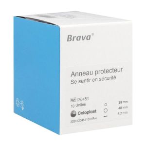 BRAVA ANNEAU PROTECTEUR Anneau protecteur cutané, à usage unique, 18 mm - 48 mm, épaisseur 4,2 mm (ref. 120451), bt 10