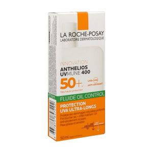 ANTHELIOS UVMUNE 400 OIL CONTROL FLUIDE SOLAIRE SPF 50+ Fluide solaire très haute protection, SPF 50+, tube 50 ml