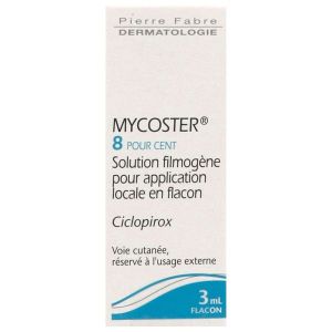 MYCOSTER Solution filmogène pour application locale 8 %, flacon 3 ml avec pinceau applicateur