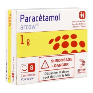 PARACETAMOL ARROW Comprimé 1 g, boîte 8