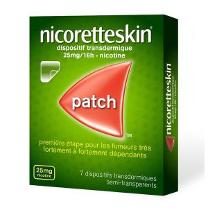 NICORETTESKIN Dispositif transdermique 25 mg/16 heures, boîte 7 sachets
