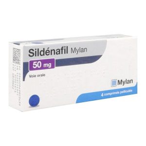 MYLAN SILDENAFIL 50 MG BOITE DE 4 COMPRIMES