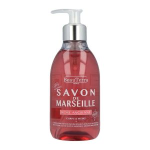 Beauterra Savon Liquide De Marseille Rose Ancienne Flacon 300 Ml 1