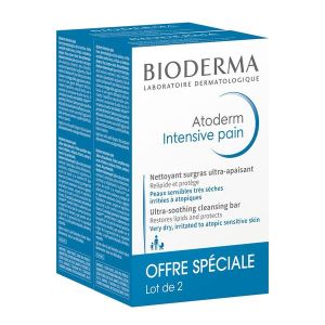 ATODERM INTENSIVE PAIN Pain dermatologique nettoyant surgras ultra-apaisant, pain 150 g x 2